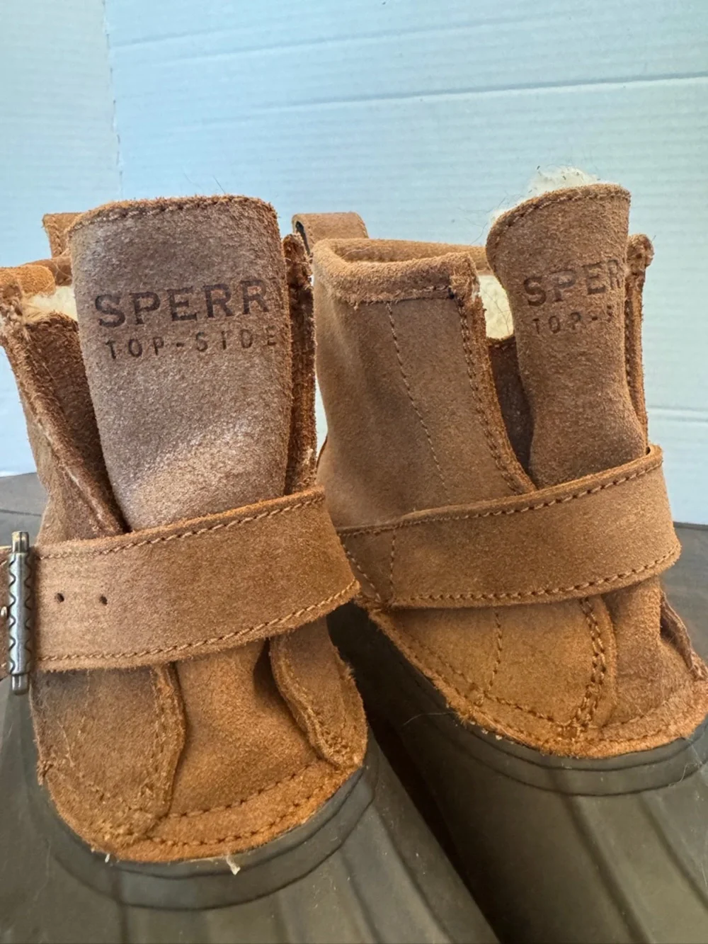 Sperry Saltwater Women's 6.5M Brown Leather Zip Up Duck Rain Boots